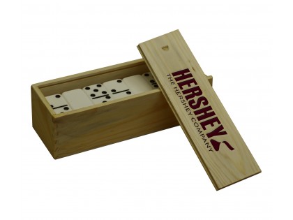 Dbl 6 Natural Finish Wooden Custom Laser Engraved Box (Dominoes not included)
